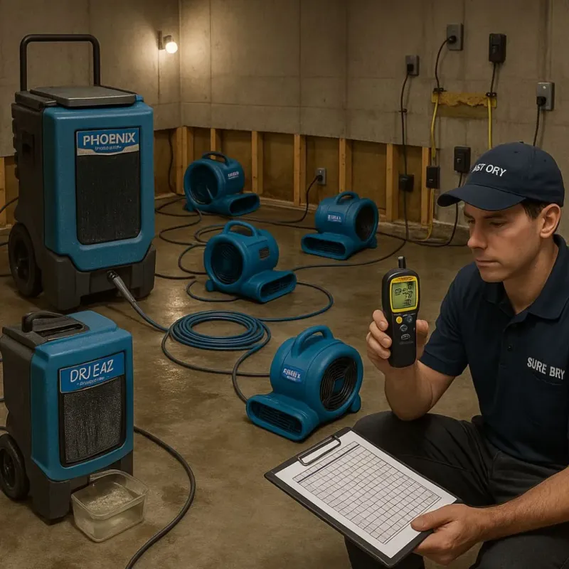 Structural Drying and Dehumidification process in Killeen, TX